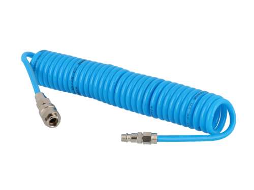 Wąż pneumatyczny spiralny PU uzbrojony 5m 12x8mm