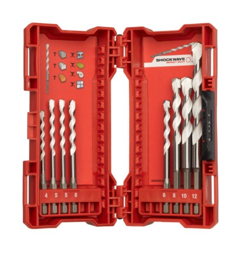 Zestaw wierteł uniwersalnych udarowych MILWAUKEE Shockwave 8 szt. 4932471112