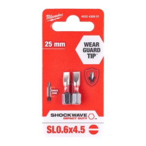 BIT SHOCKWAVE SL 0,6X4,5X25MM 2SZTMILWAUKEE 4932430901