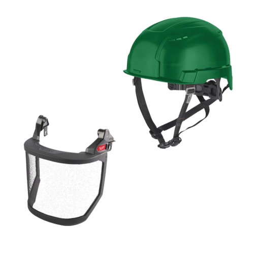 Kask ochronny MILWAUKEE wentylowany zielony BOLT 200 4932480652 z siatką ochronną 4932479945