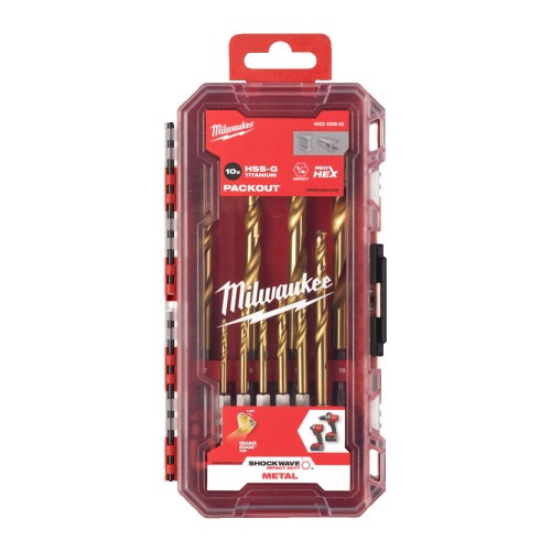 Zestaw wierteł udarowych do metalu Shockwave HSS-G Tin Red Hex 3 - 10 mm 10 szt. 4932493865