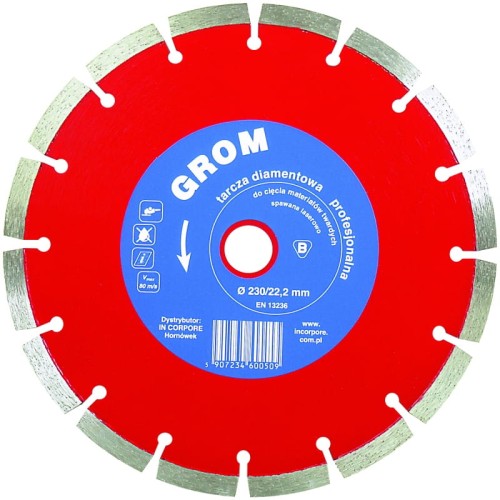 Tarcza diamentowa do cięcia granitu i materiałów twardych In Corpore Grom 115 mm
